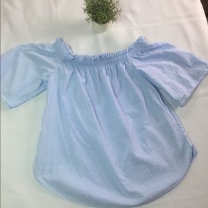 📌H & M Light Blue Boat Neck Top (4)